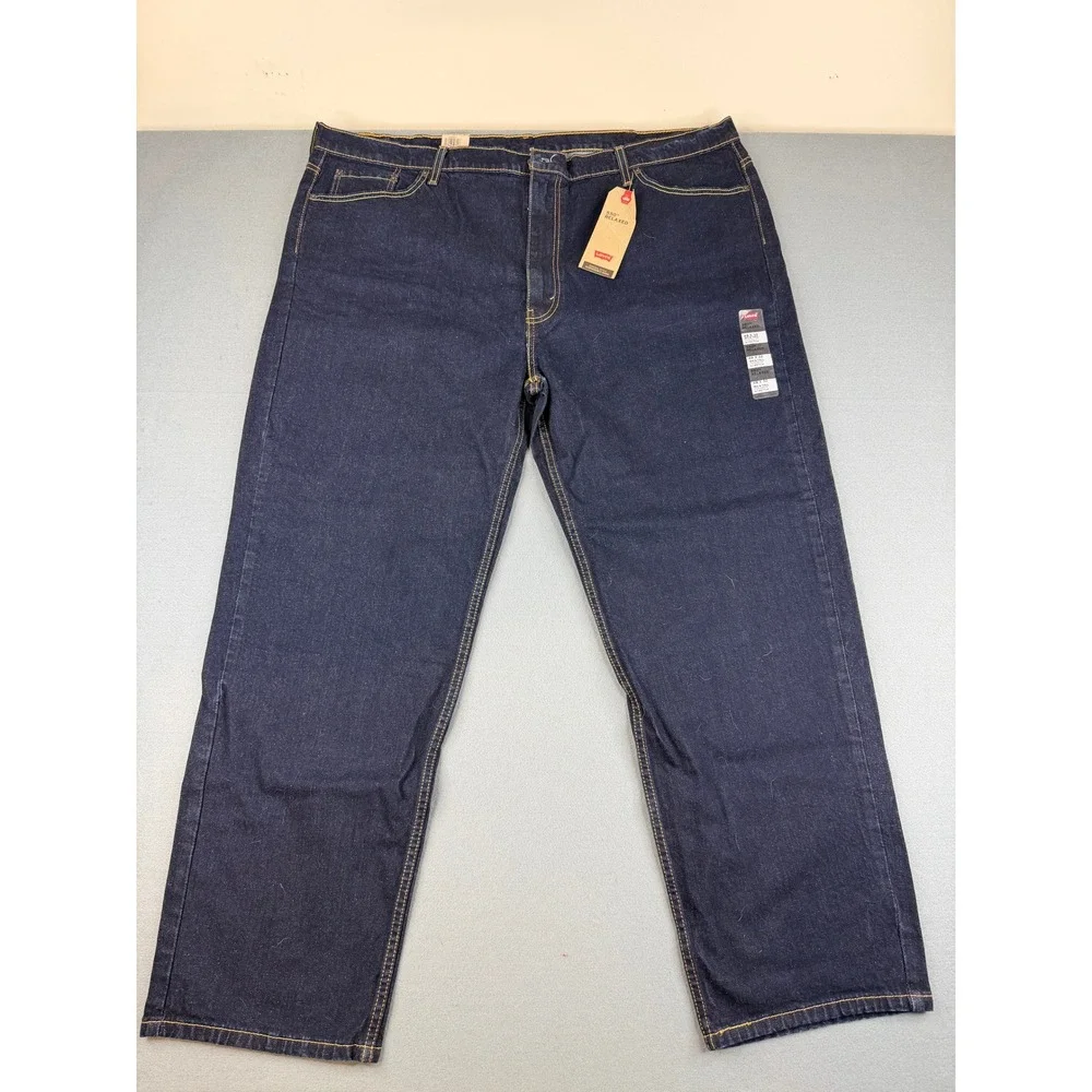 Levi's 550 Relaxed Fit Jeans Mens 48x32 Dark Blue Big & Tall Stretch Tapered Leg